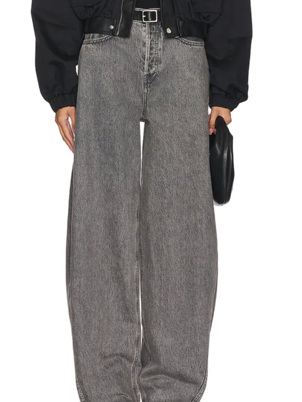 GRLFRND x Emily Gemma Paola Barrel Leg Jeans Black